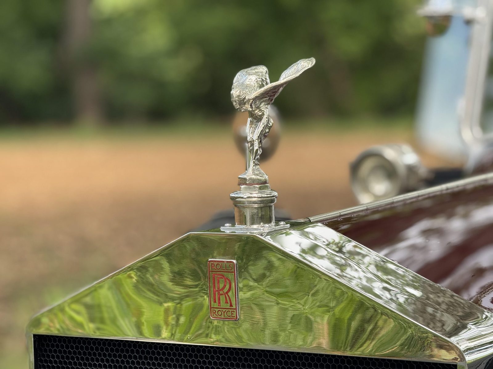 Spirit of Ecstasy mascot on the polished Silver Ghost radiator